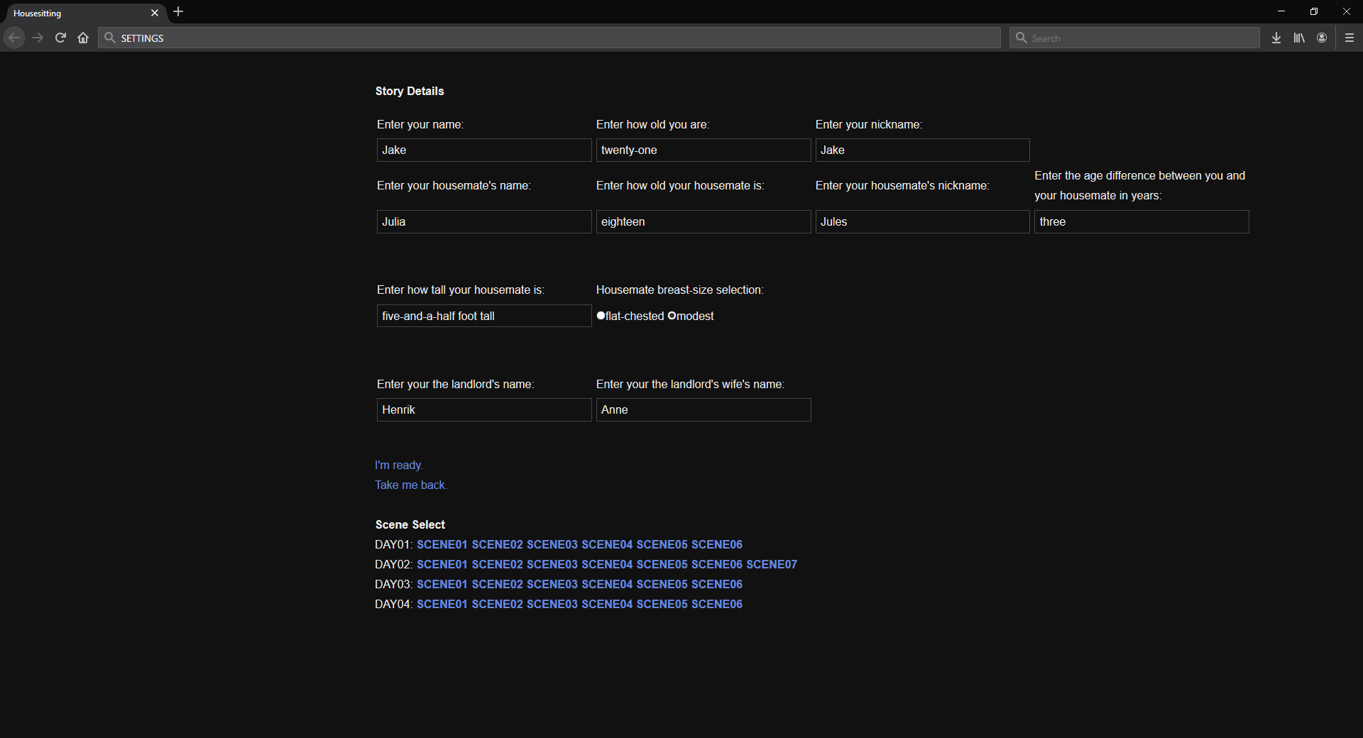 Sistersitting / Housesitting