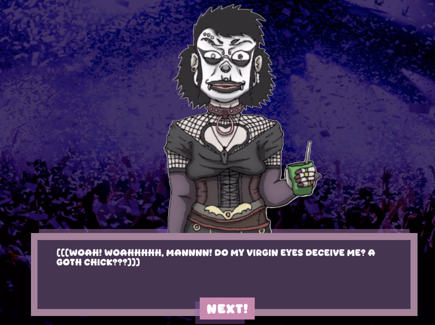 Approach the weird Goth Girl at the Party!