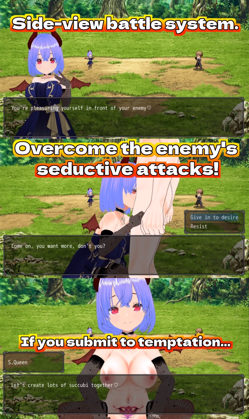 Masochistic Hero's Defeat Ejaculation -Succubus's Lewd Temptation-